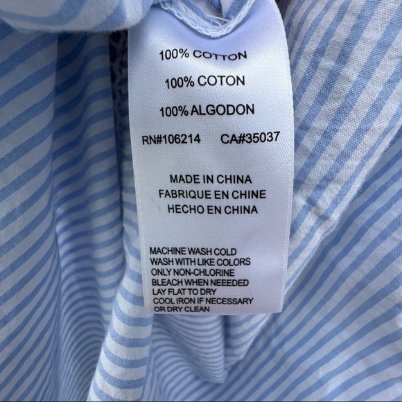 Joe’s collection size large blue and white striped off the shoulder top. - Picture 6 of 7
